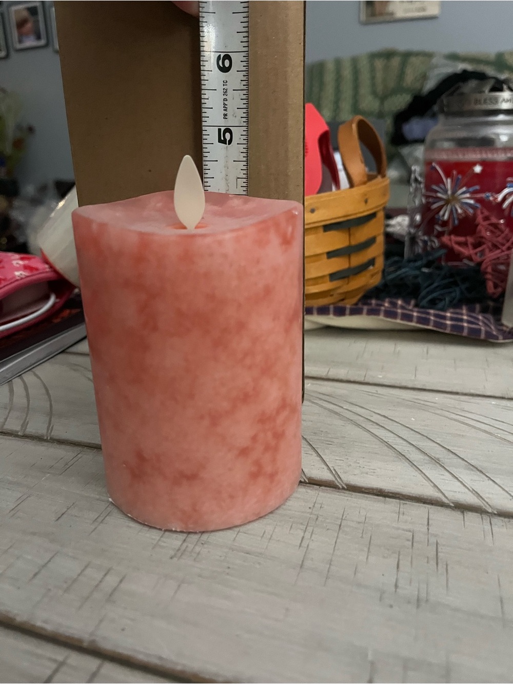 Luminara LED Decorative Pillar Candle - Coral Peach - Picture 2 of 5